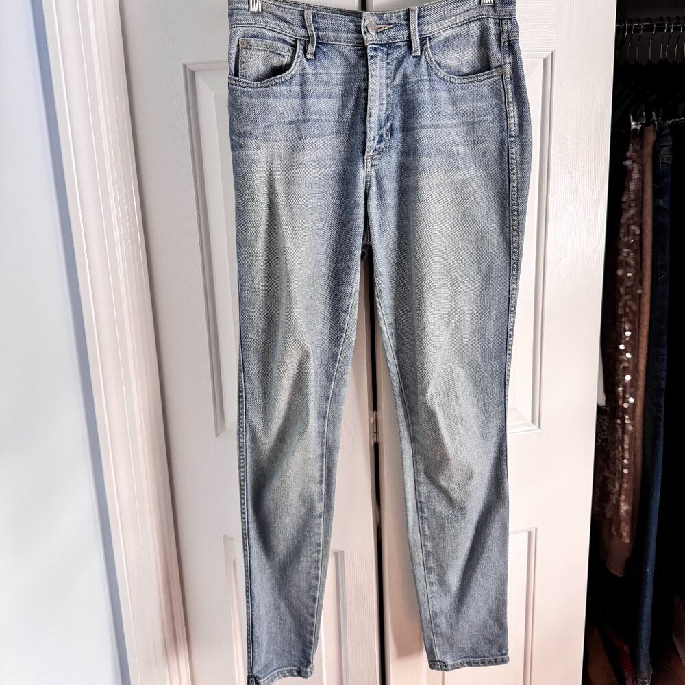 Guess 1981 Skinny Womens Size 27 Blue Denim Triangle Logo Mid Rise Jeans